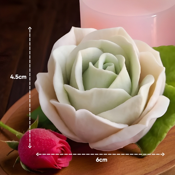 Khuôn Silicon - Hoa Hồng Nở Cánh Thẳng 6cm