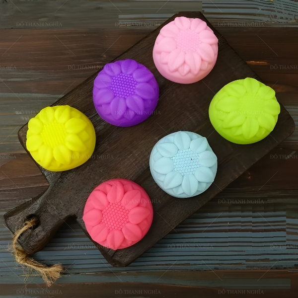 [10 cup] Khuôn Silicon - Cup Set 5cm - M50 - Hoa Hướng Dương