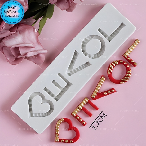 Khuôn Silicon - Chữ Love Chữ Nhật 2.7cm