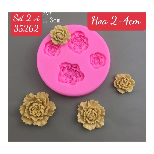 Khuôn Silicon - Hoa Mẫu Đơn - Vĩ Set 2