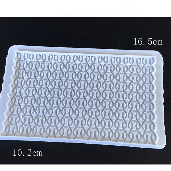 Khuôn Silicon -Viền Đan Xoắn 16cm x 10cm