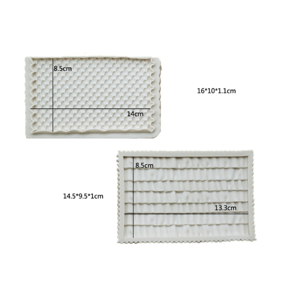 Khuôn Silicon - Viền Mảng Họa Tiết - Nhúm Váy 13x8.5cm