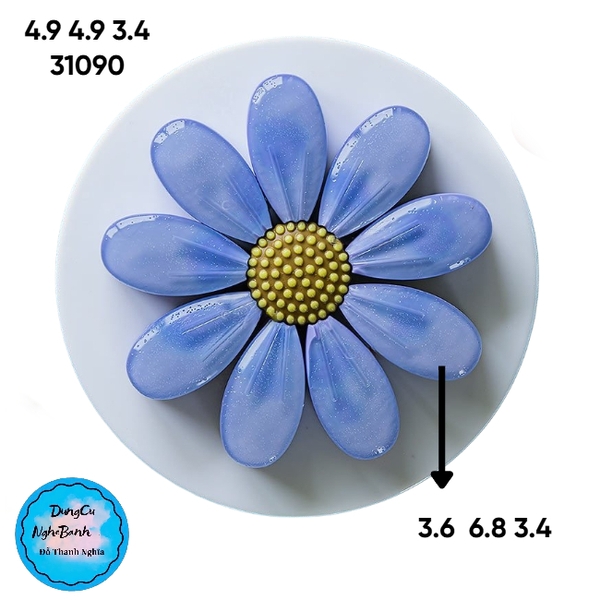 Khuôn Silicon - Đế Cốt - Hoa Hướng Dương 9 Cánh - 25cm