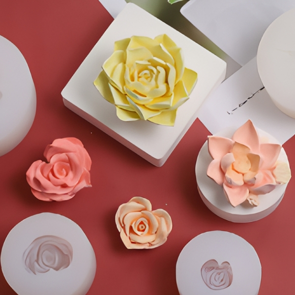 Khuôn Silicon Hoa Hồng - Hồng Tầng Cánh Nhọn 6.7cm