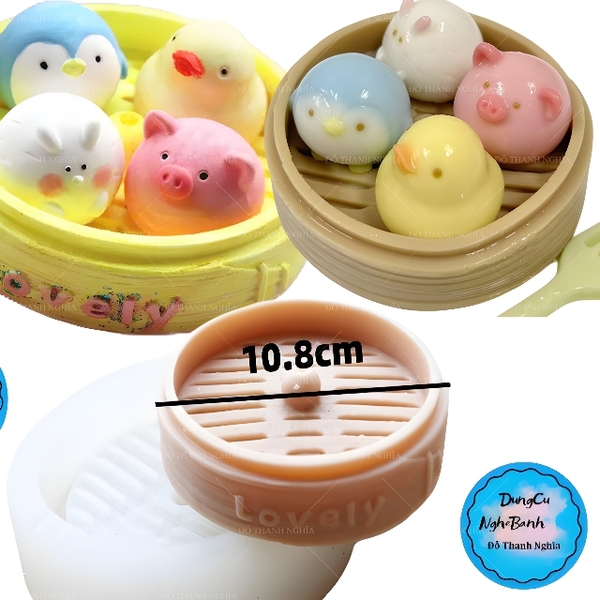 Khuôn Silicon - Đế - Đan - Tròn Xửng Hấp 10.8cm