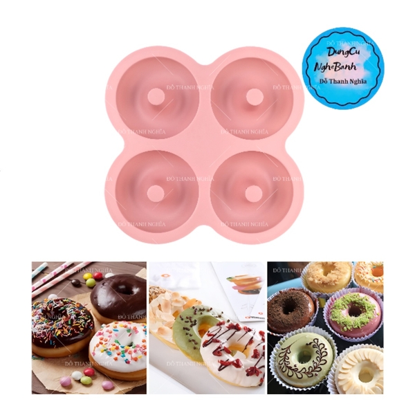 Khuôn Silicon - Donut - Vĩ 4C 7cm