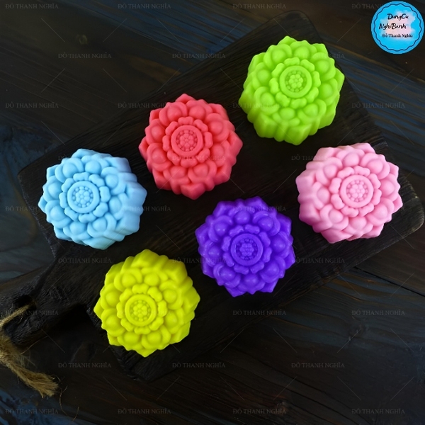 [10 cup] Khuôn Silicon - Cup Set 5cm - M73 Cúc