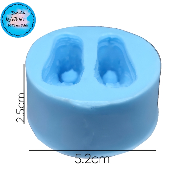 Khuôn Silicon - Em Bé Giày - Đôi Dây 4cm