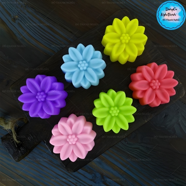 [10 cup] Khuôn Silicon - Cup Set 5cm - M62 Hoa Thược Dược