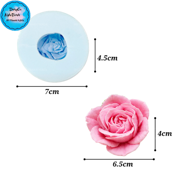 Khuôn Silicon - Hoa Hồng 6.5cm 6 Cánh - SHH A08