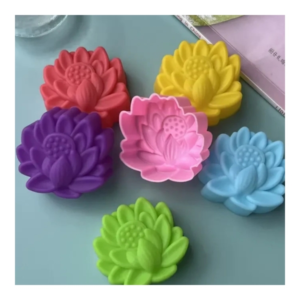[10 cup] Khuôn Silicon - Cup Set 5cm - M56 Hoa Sen Nhọn