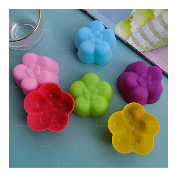 [10 cup] Khuôn Silicon - Cup Set 5cm - M10 - Cúc Mận 2T 5c
