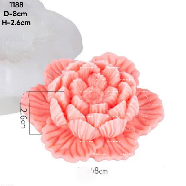 Khuôn Silicon - Hoa Mẫu Đơn Nhuỵ - 8cm