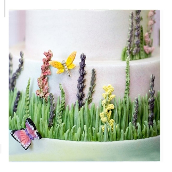 Khuôn Silicon - Viền Thành Cỏ Hoa Lavender