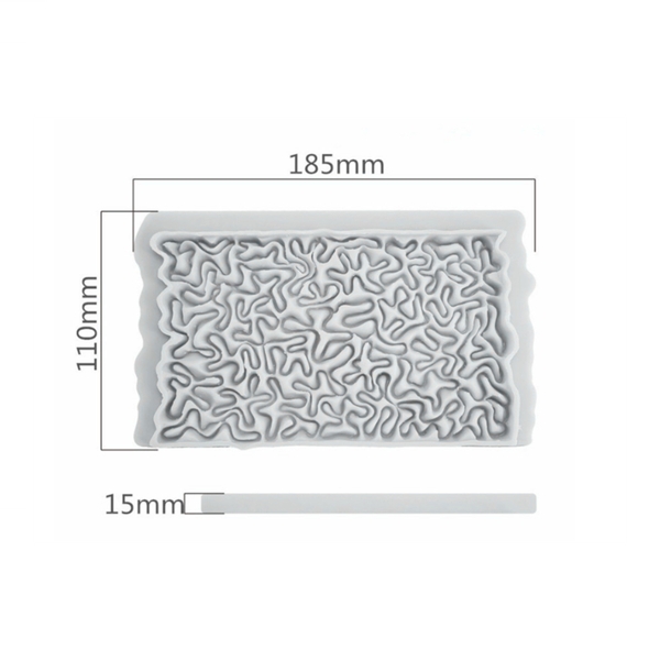 Khuôn Silicon - Viền Mảng Họa Tiết - Xoắn Sợi 17x10cm