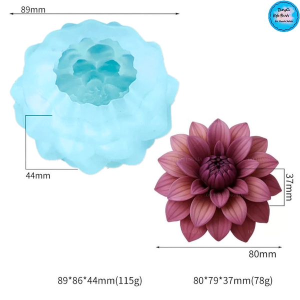Khuôn Silicon - Hoa Cúc Thược Dược Cánh Nhọn 8cm
