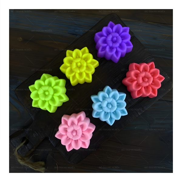 [10 cup] Khuôn Silicon - Cup Set 5cm - M14 - Cúc Tuyết