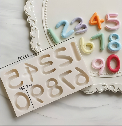 Khuôn Silicon - Số 0-9- Số Lăn