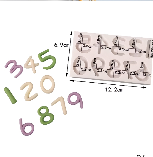 Khuôn Silicon - Số 0-9- Số Lăn