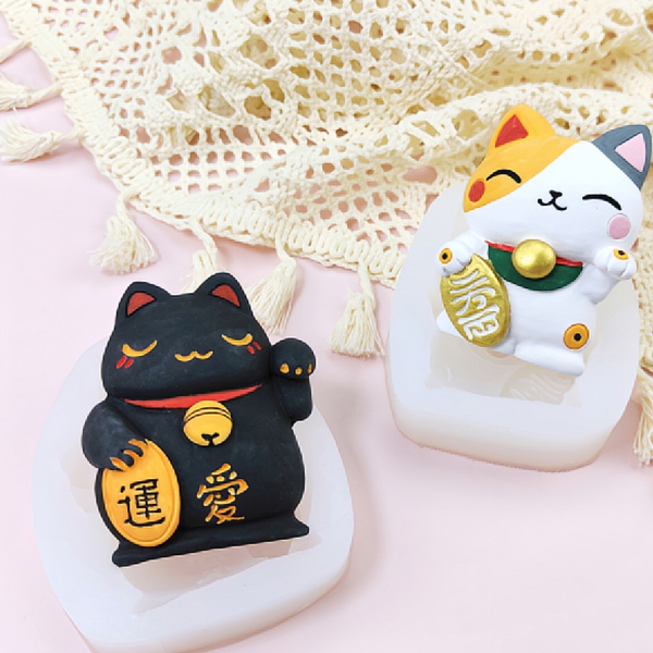 Khuôn Silicon - Mèo Thần Tài 6.5cm