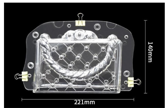 Vĩ Nhựa Cứng - 2 Mảnh - Túi Xách To - 18x2cm