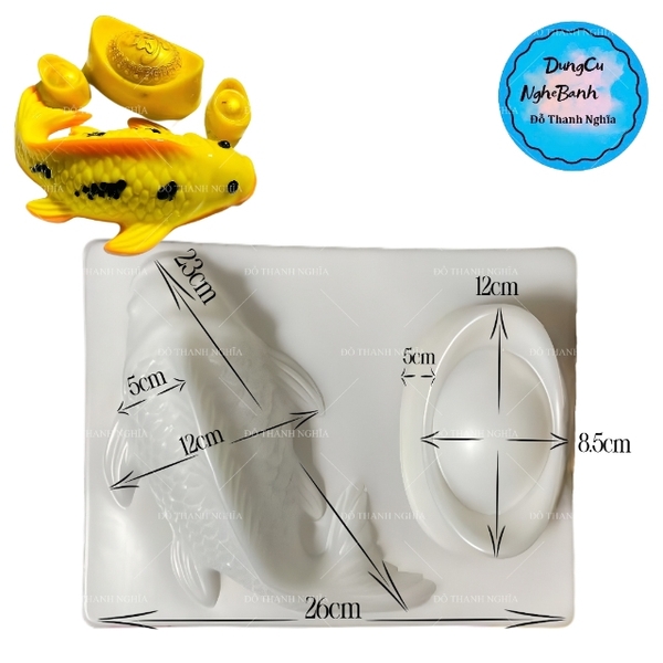 Vĩ Nhựa PP - Cá Chép 23cm - 1c - Cá 23cm và Thỏi Vàng 12cm