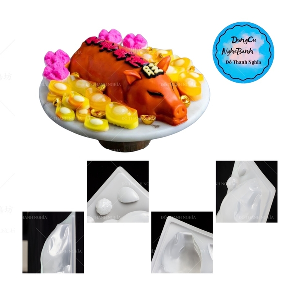 Vĩ Nhựa PP - Động Vật - YB360 - Con Heo Quay Lớn 27x12cm Cao 7cm