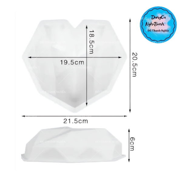 Vĩ Nhựa PP - Trái Tim Kim Cương 19cm