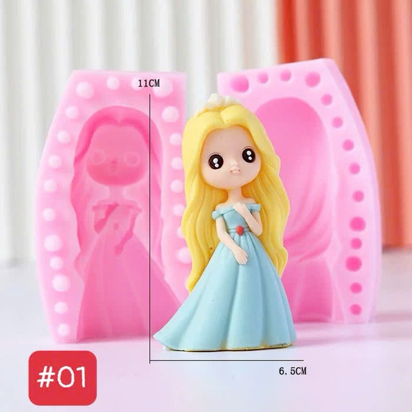 Khuôn Silicon - Em Bé - Công Chúa #01 2 Mảnh 11cm