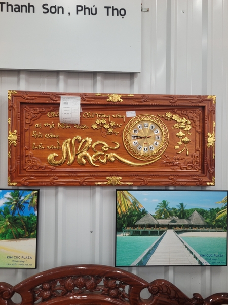 đồng hồ gỗ hương đỏ 50×110