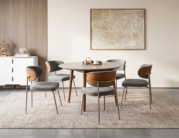 BỘ BÀN TRÒN CERAMIC 6 CHỖ ADELINE