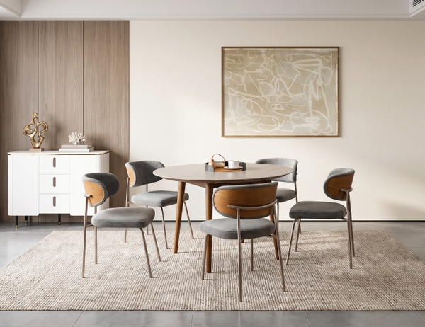 BỘ BÀN TRÒN CERAMIC 6 CHỖ ADELINE