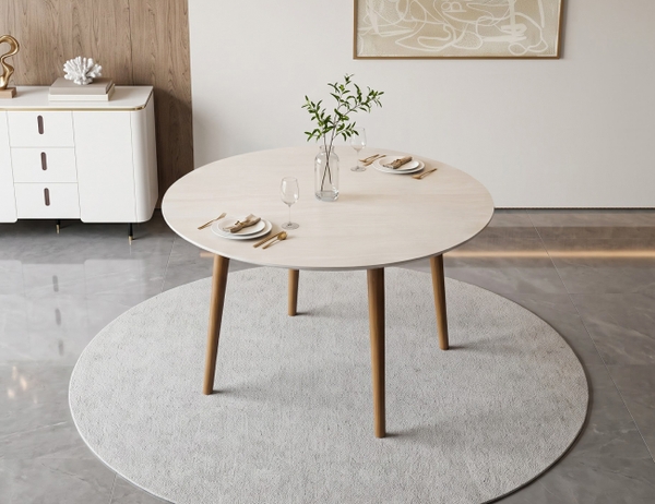 BÀN ĂN TRÒN ĐÁ CERAMIC ADELINE 6 CHỖ