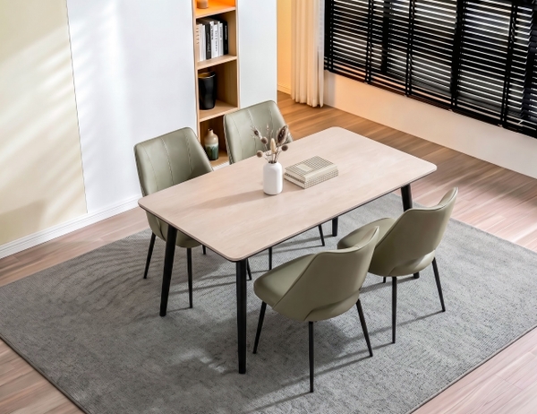 BỘ BÀN ĂN CERAMIC AMELIA 4 CHỖ + GHẾ LUMI