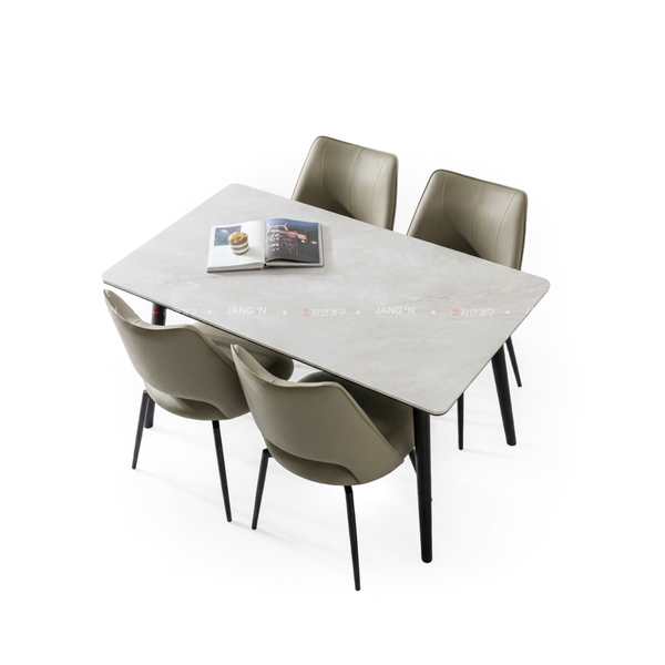 BỘ BÀN ĂN CERAMIC AMELIA 4 CHỖ + GHẾ LUMI