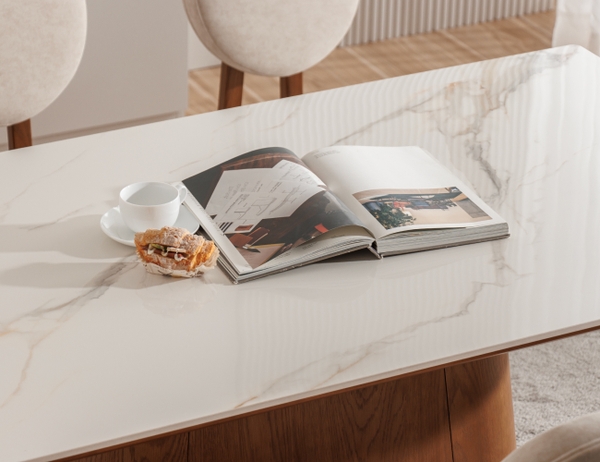 BỘ BÀN ĂN ĐÁ CERAMIC 6 CHỖ EDEN MẶT B