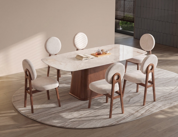 BỘ BÀN ĂN MẶT ĐÁ CERAMIC 6 CHỖ EDEN