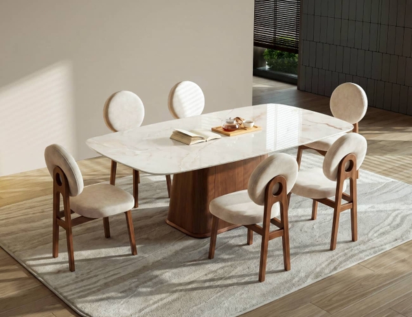 BỘ BÀN ĂN MẶT ĐÁ CERAMIC 6 CHỖ EDEN