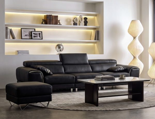 SOFA DA 4 CHỖ INDI NAVY