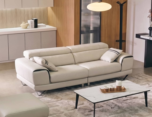 SOFA DA 3 CHỖ INDI IVORY
