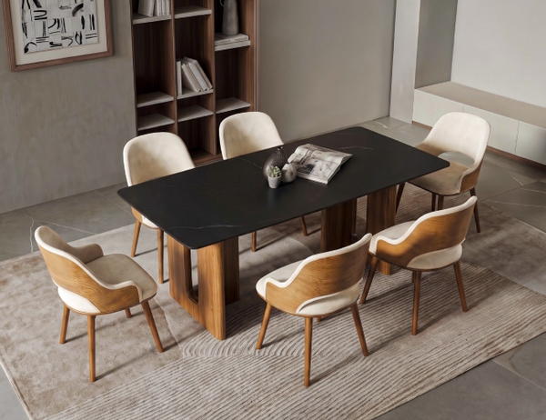 BỘ BÀN ĂN ĐÁ CERAMIC 6 CHỖ PRESTON