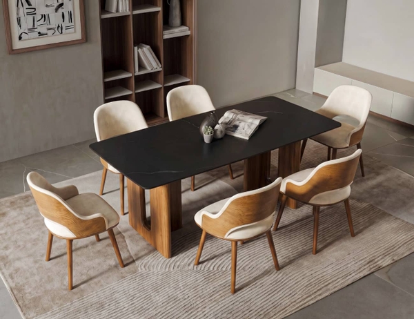 BỘ BÀN ĂN ĐÁ CERAMIC 6 CHỖ PRESTON
