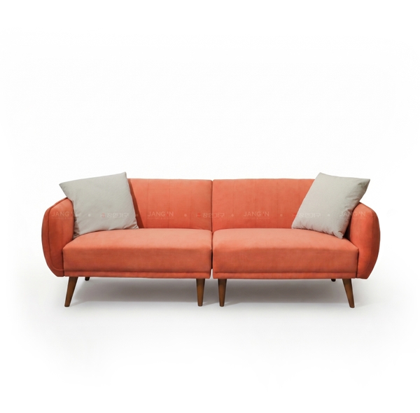 Sofa mẫu Dennis Orange + Gối Daisy (Hàng Trưng Bày)