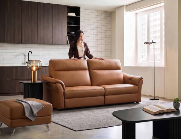 SOFA DA VIENNA 3 CHỖ TOBACCO