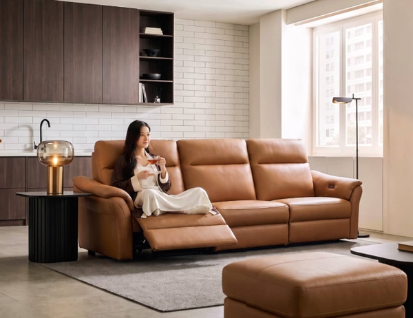 SOFA DA VIENNA 4 CHỖ TOBACCO