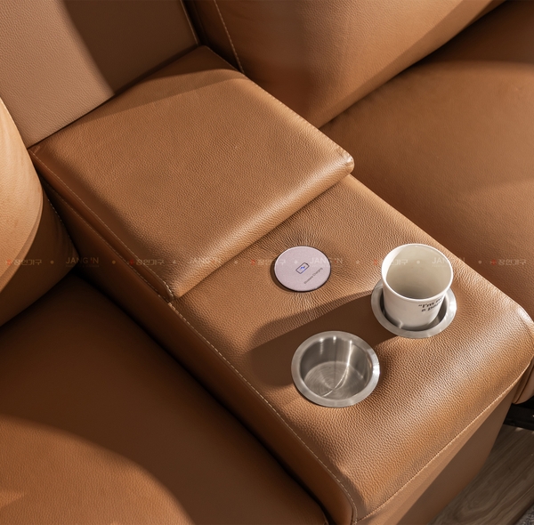 SOFA DA THƯ GIÃN VIENNA 4 CHỖ TOBACCO + BÀN LƯU TRỮ