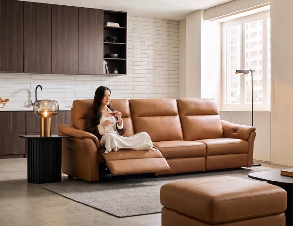 SOFA DA VIENNA 4 CHỖ TOBACCO