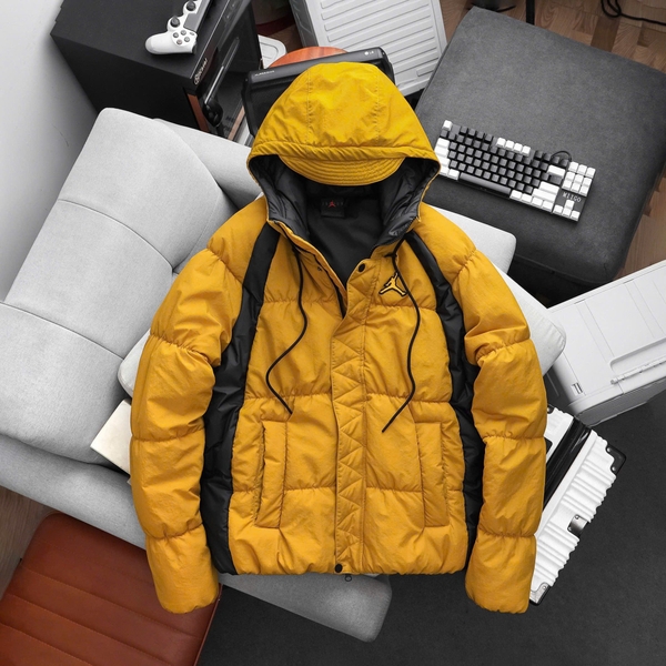 Áo Phao Air JD Wide Stripe Zipper Hooded Winter Jacket