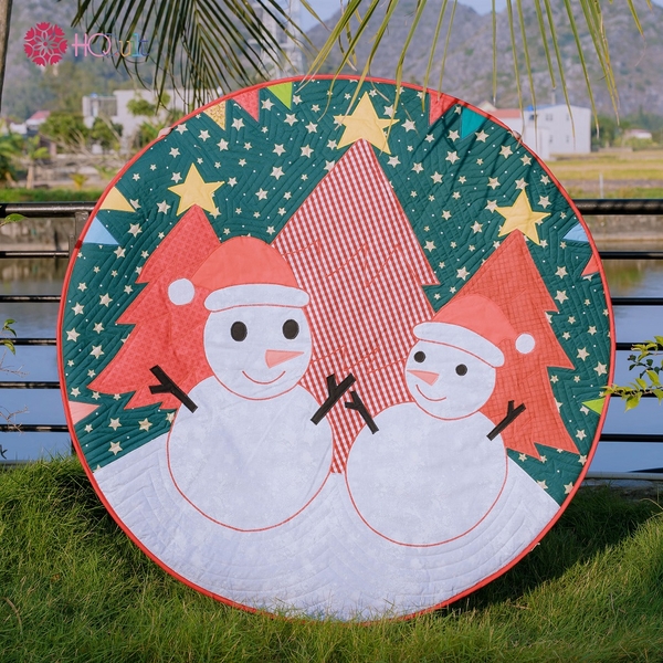 christmas round rug