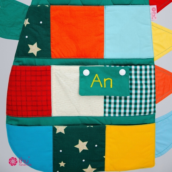 Name-Embroidered Quilted Hanging Storage Organizer